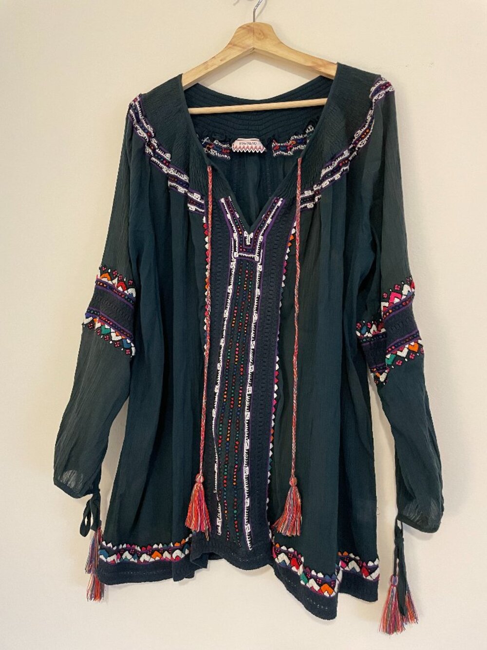 Pia Pauro Embroidered Boho Dress – Size S